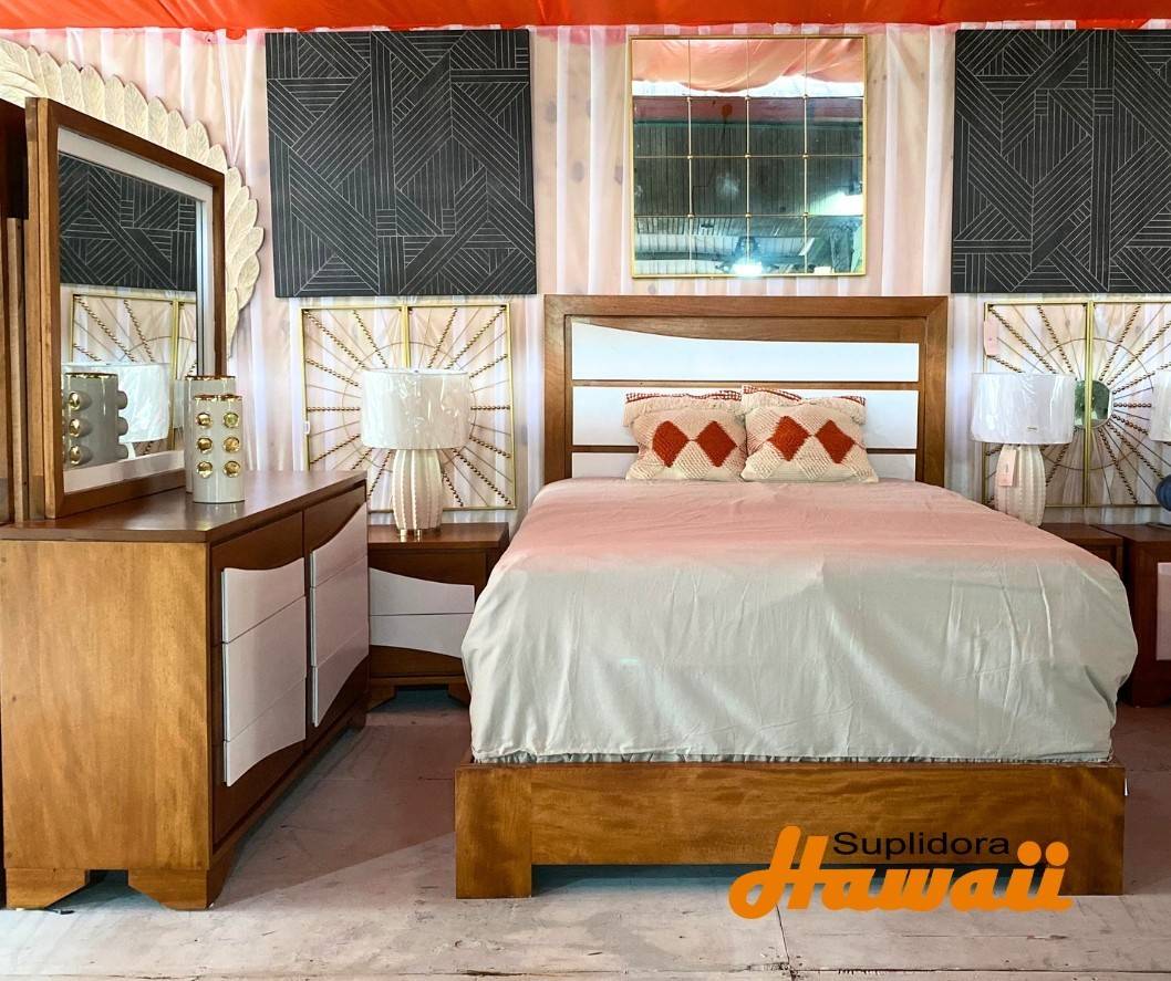 JUEGO APOSENTO ARIEL NATURAL C/BLANCO A.M.
