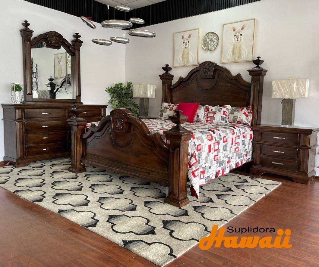JUEGO APOSENTO FARAHON 80 MADERA OSCURA