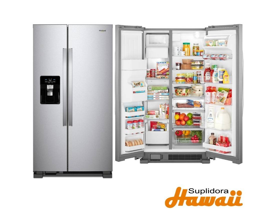 NEVERA WHIRLPOOL 25 7WRS25SDHM C/DISP SIDE BY SIDE ACERO NO FROST