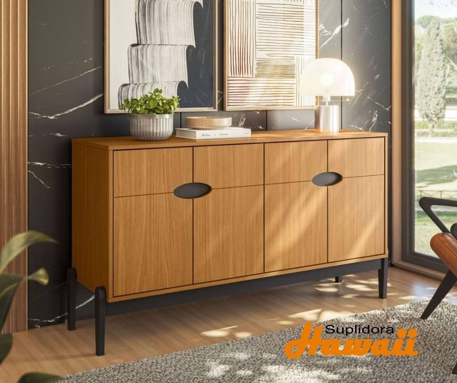 CREDENZA BUFFET INTENSE 903973 4P NATURAL PATAS NEGRAS