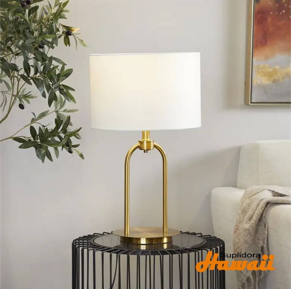 LAMPARA DE MESA MODERNA 29665 DE METAL DORADO 7W, 19H