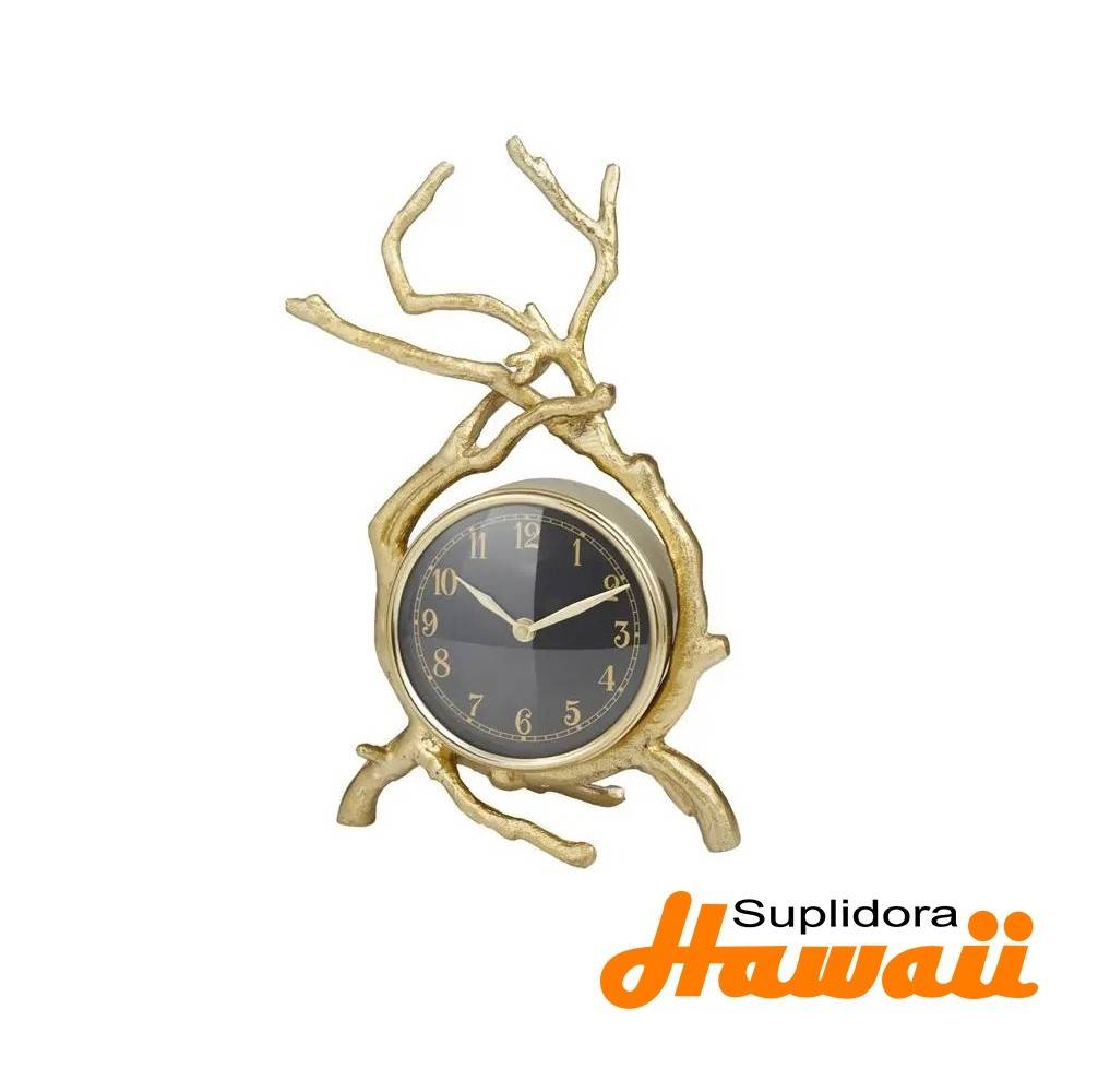 RELOJ ABSTRACTO 75326 ALUMINIO DORADO 8X8X4