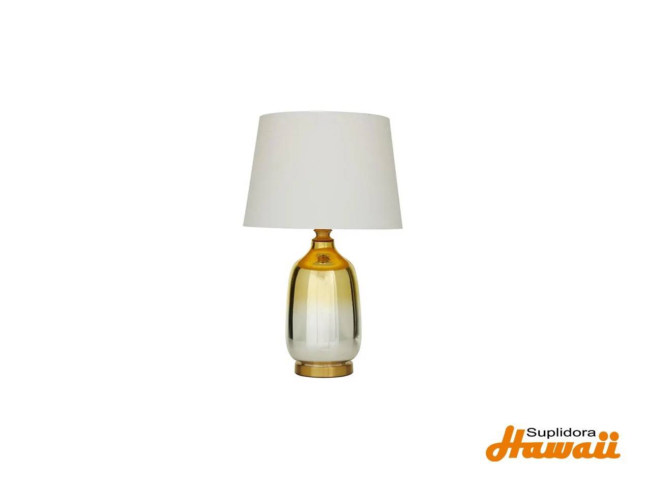 LAMPARA DE MESA 29679 DE VIDRIO DORADO 16W, 26H