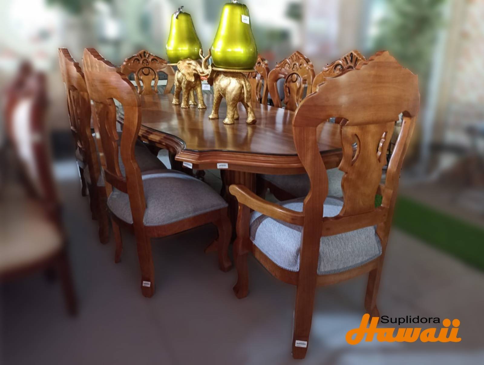 COMEDOR DON GERMAN NATURAL 8/S TAPIZ/GRIS P.M.