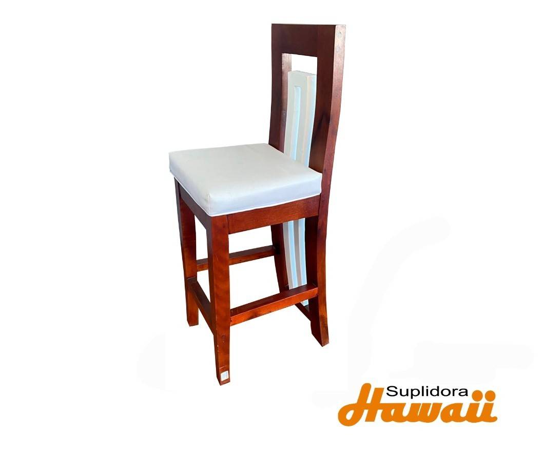 TABURETE CONTEMPORANEO BLANCO/CAOBA 1
