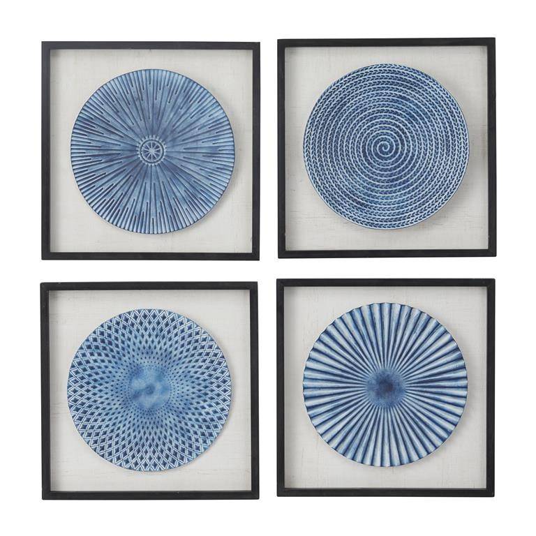 CUADRO DECOR. S/4 95892 AZUL C/MARCO NEGRO 16W, 16H