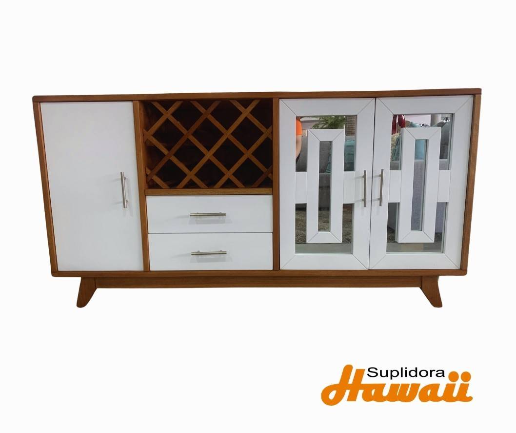 CREDENZA HONEY NATURAL CBLANCO 3GAV 4PUERTAS
