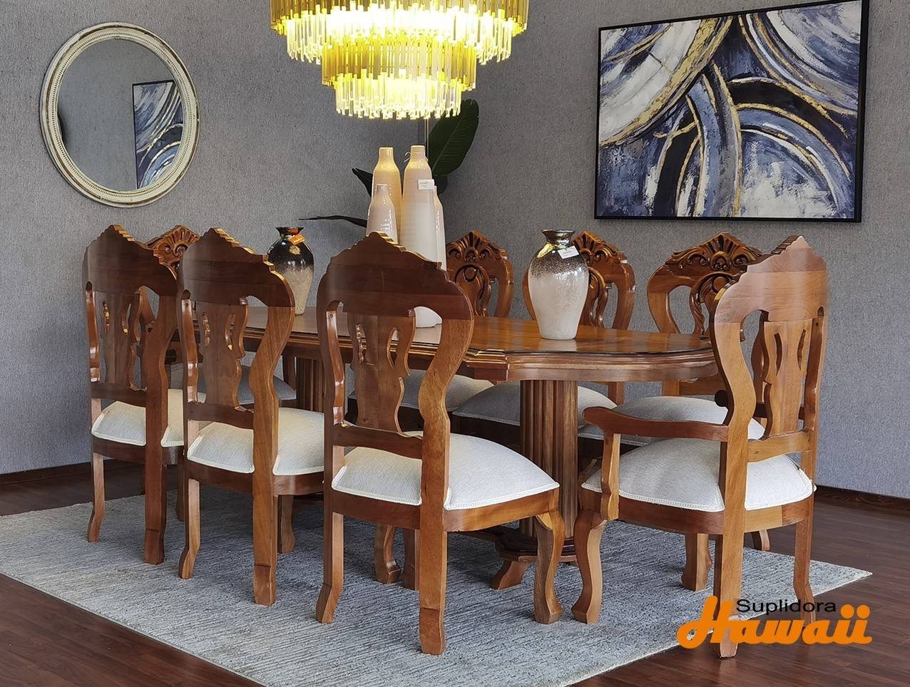 COMEDOR DON GERMAN NATURAL 8/S TAPIZ/CREMA P.M.