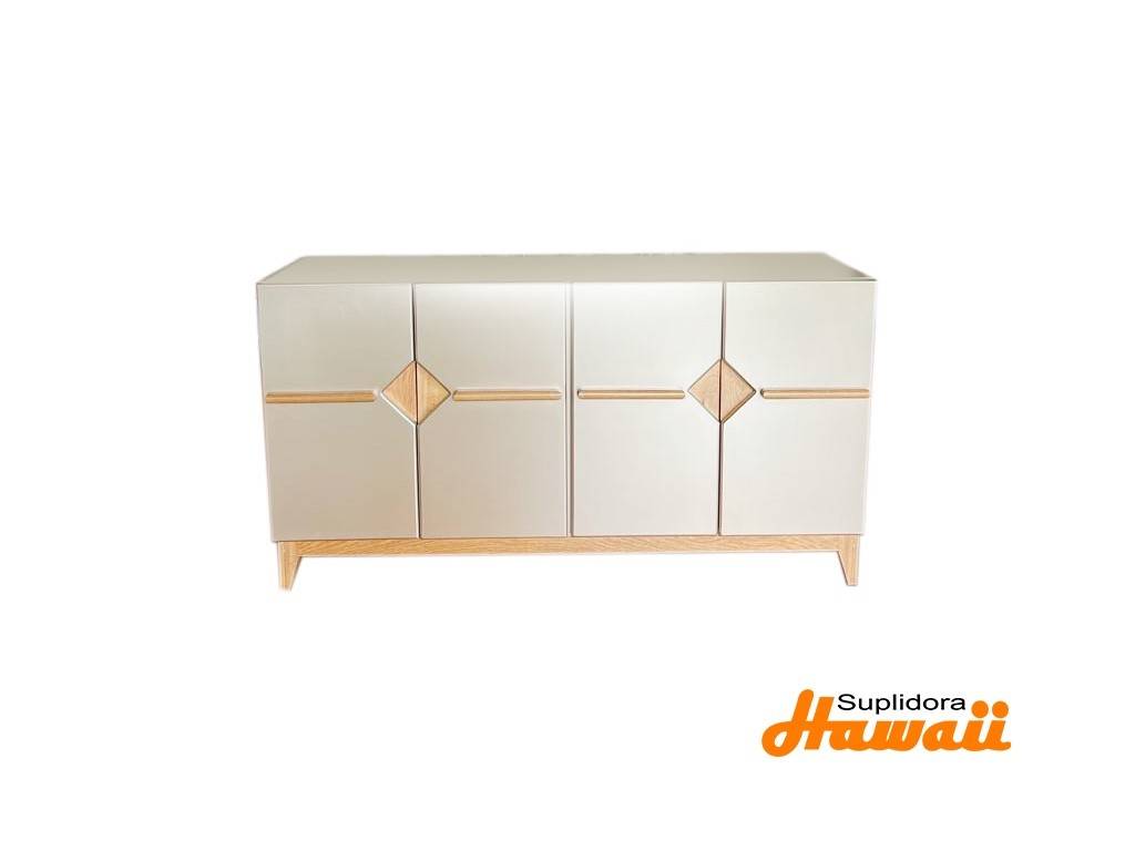CREDENZA DORADA C/NATURAL 4/PUERTAS