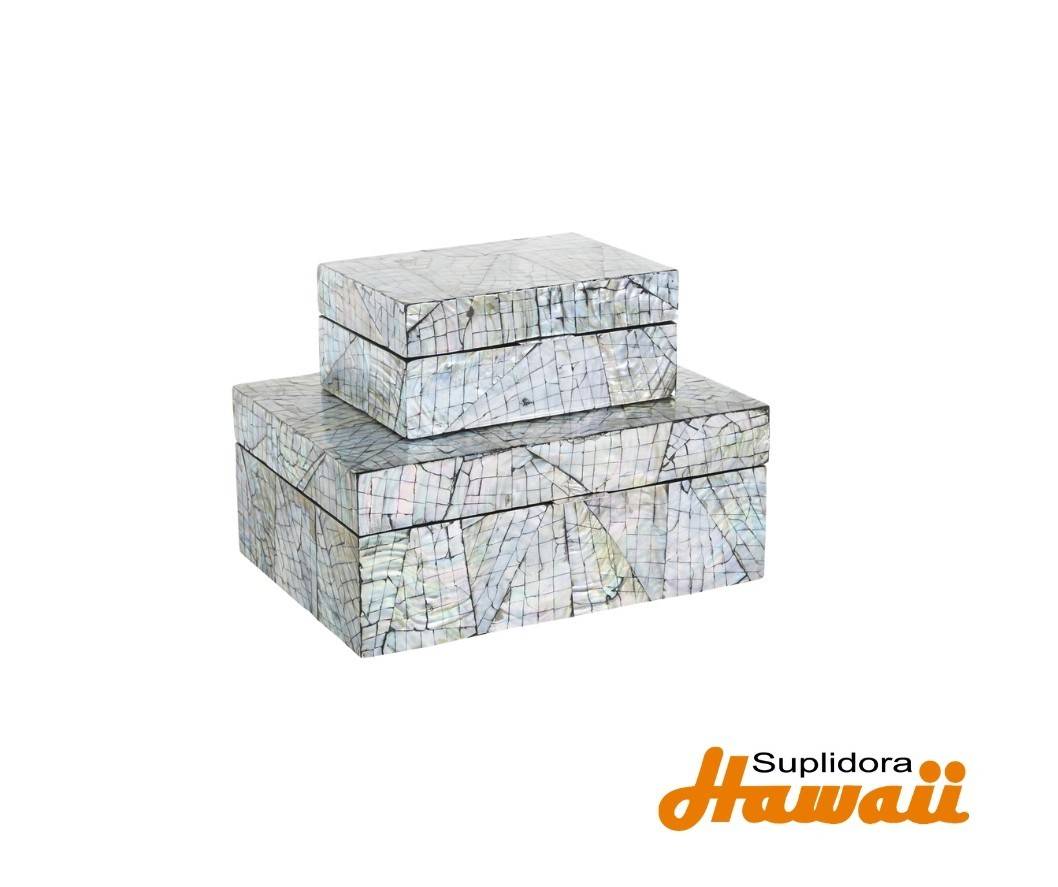 CAJA DECORATIVA ABSTACTA S/2 12643 D/CONCHA NACA 8W