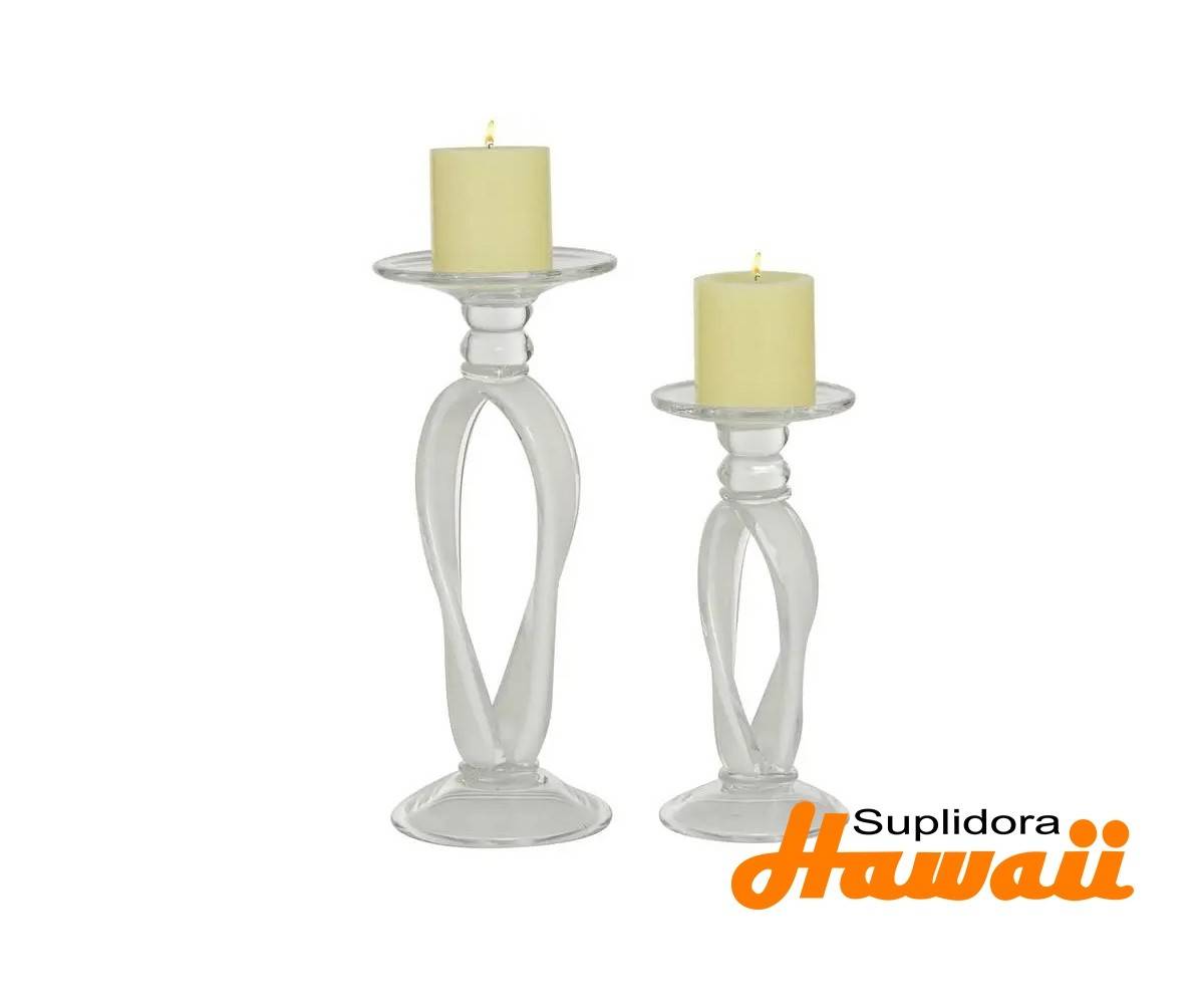PORTAVELA S/2 83373 CONTEMPORANEO VIDRIO BLANCO 10, 13