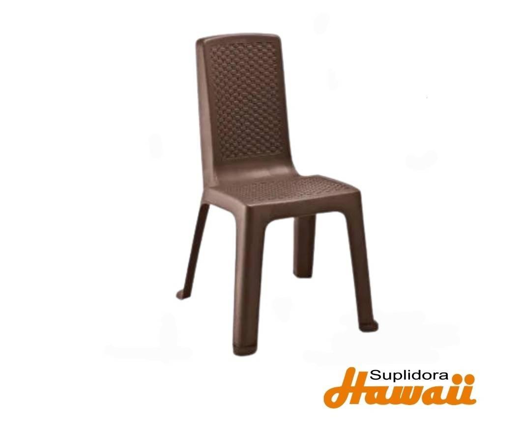 SILLA PLAST RIMAX S/BRAZO MARRON B.Z.