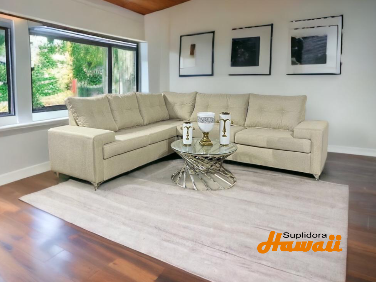 MUEBLE KARLA L CREMA 2/PZS