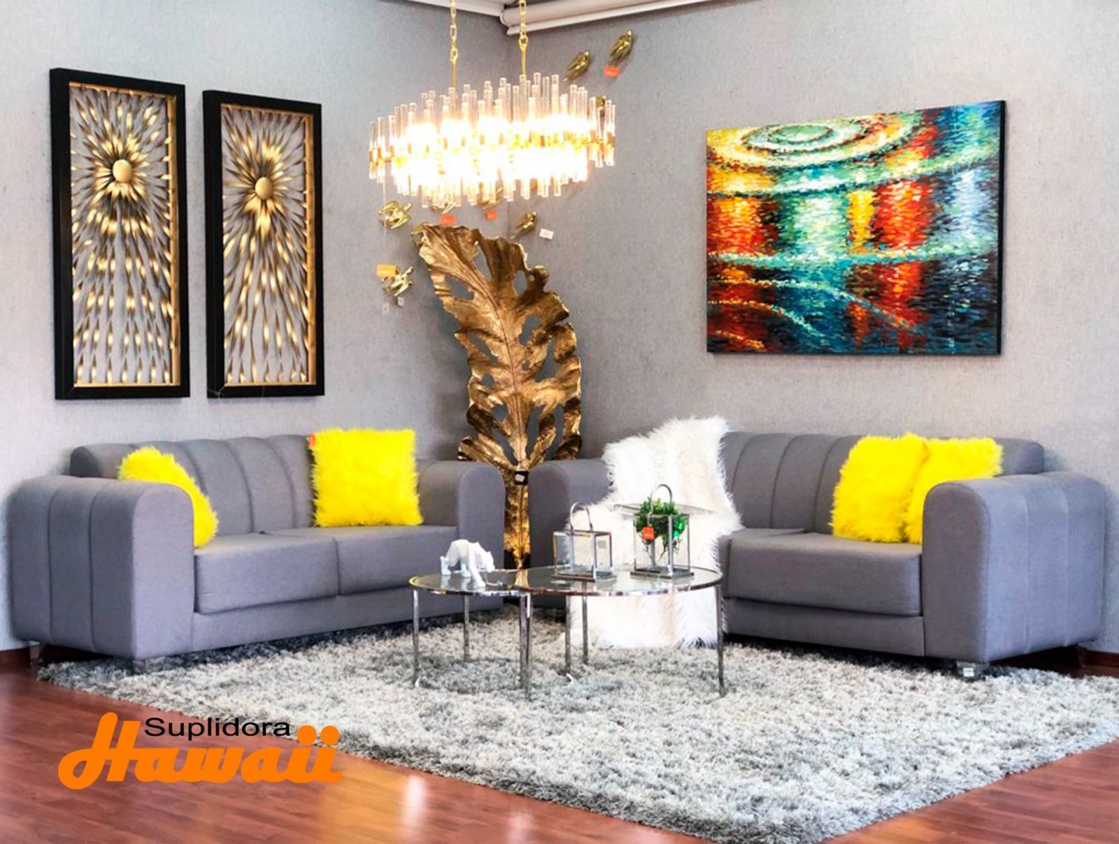 MUEBLE SALY S/3 S/2 GRIS CLARO