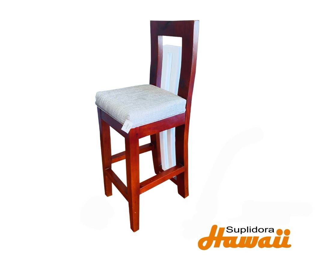 TABURETE CONTEMPORANEO BLANCO/CAOBA 2