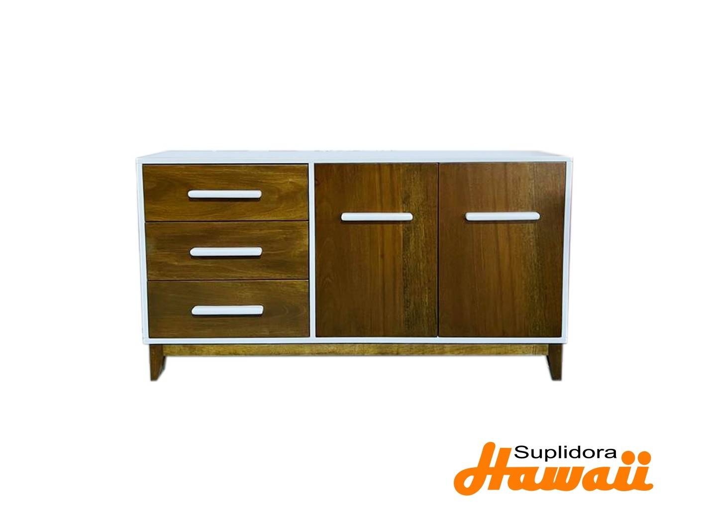 CREDENZA BLANCA C/NATURAL OSC. 3/GVS 2/P