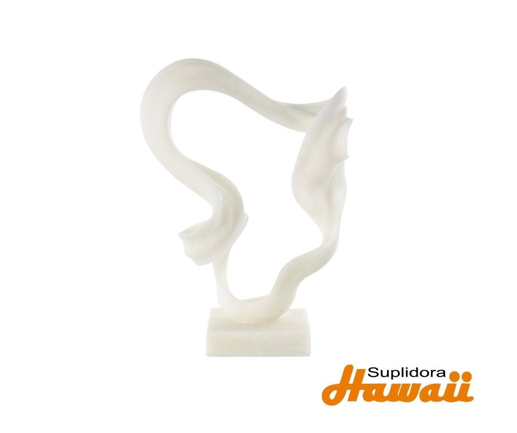 ESCULTURA POLIPIEDRA BLANCA á11185 CELEVADO RETORCIDO Y BASE 14W 20H