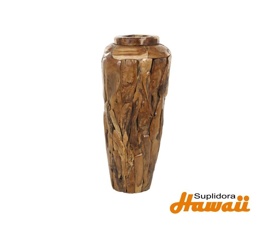 JARRON DE MADERA TECO MARRON 12083 D/PISO 17W 39H