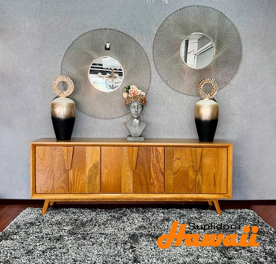 CREDENZA NATURAL ROBLE BRASILEO 90 6PUERTAS