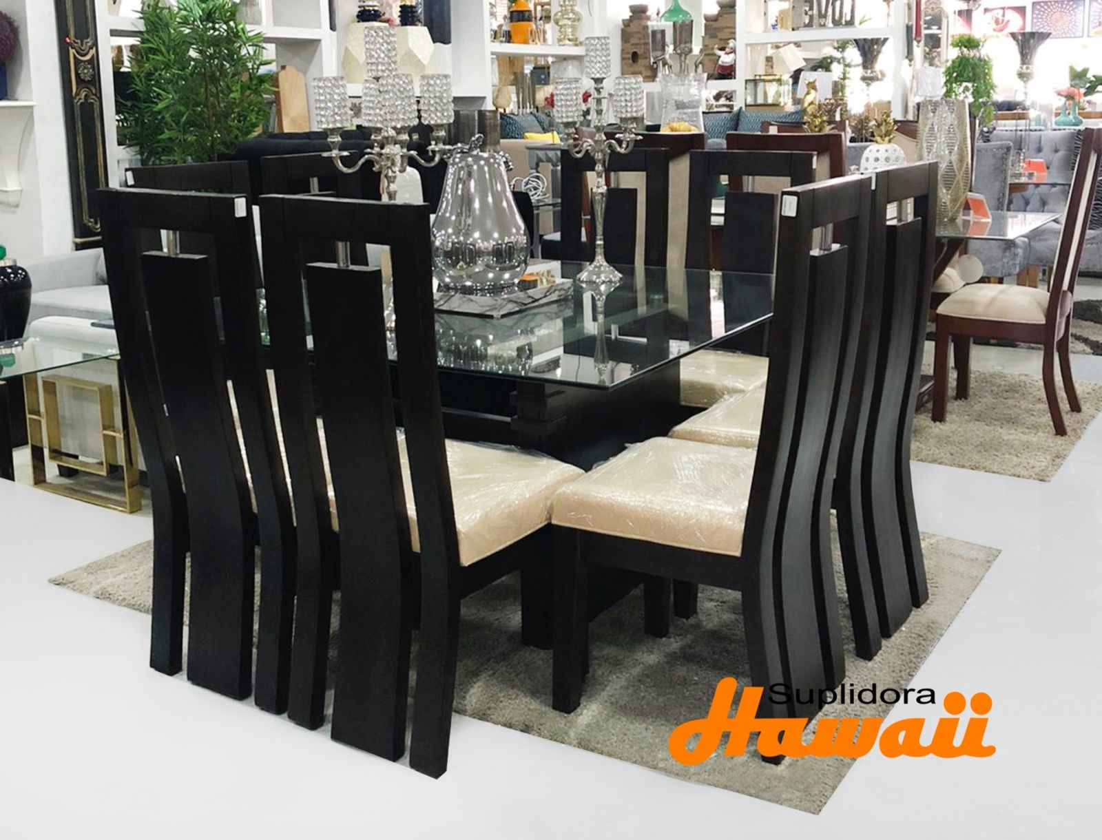 COMEDOR CONTEMP IV DE 8S TAP/GRIS A.M.