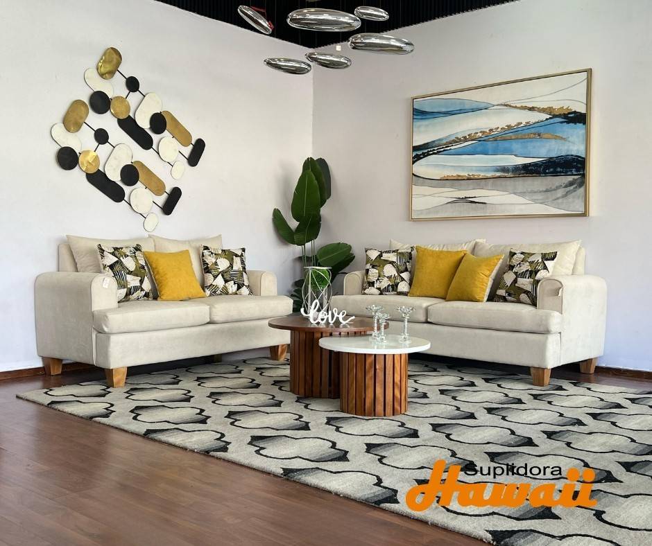 MUEBLE BARACKA S/3 S/2 TAPIZ/CREMA F.I