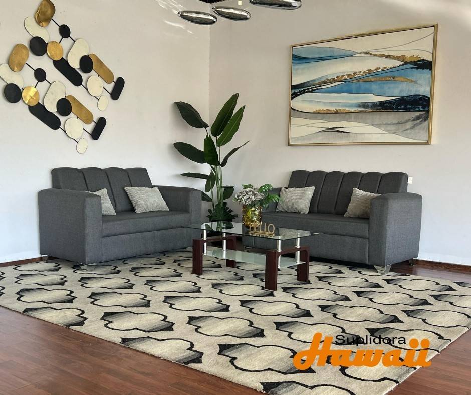 MUEBLE ELVIN S/3 S/2 TAPIZ/GRIS OSCURO F.I