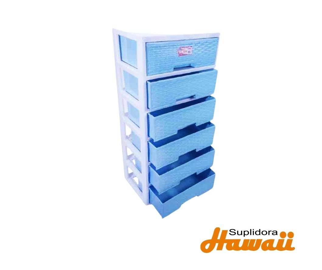 GAVETERO PLAST AZUL 6GAV