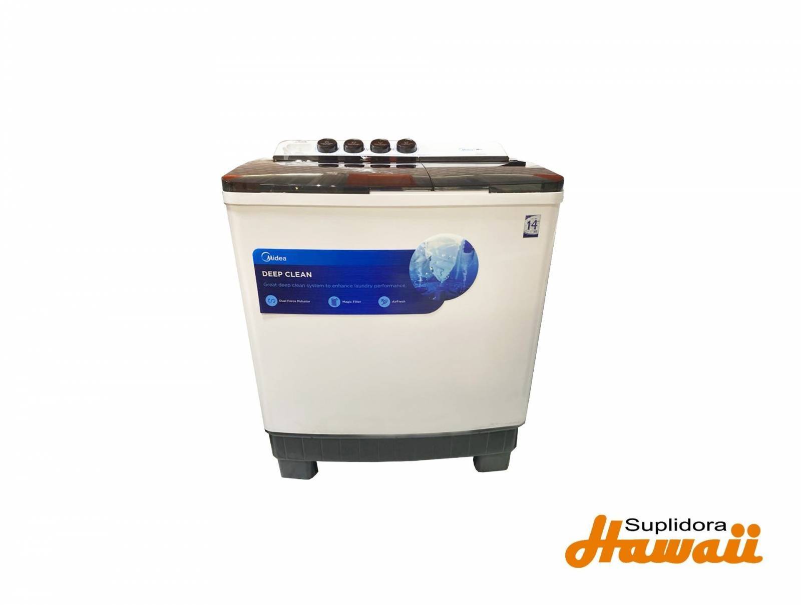 LAVADORA MIDEA MT100W220WG TAPA GRIS22KG48LBS