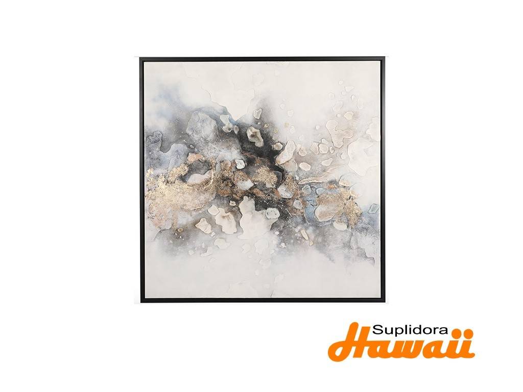 CUADRO C/MANCHAS D/ACUARELA 11573 C/MARCO NEGRO 47 x 2 x 47