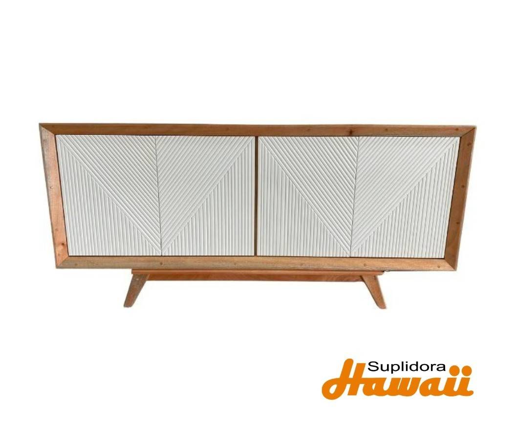 CREDENZA NATURAL 70 CCREMA 4PUERTAS APLIQUE CHAR CREMA DR