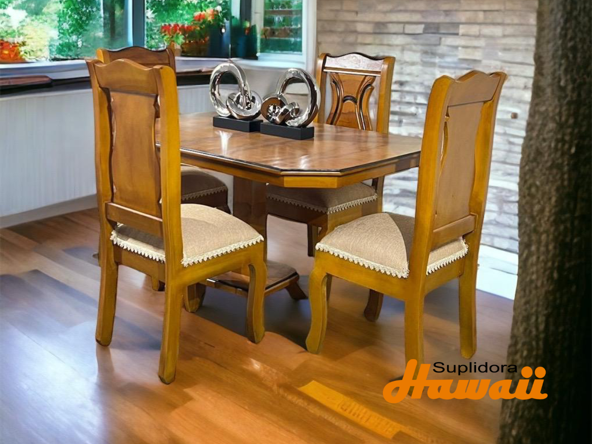 COMEDOR NATURAL 4/S TAPIZ/CREMA T/MADERA