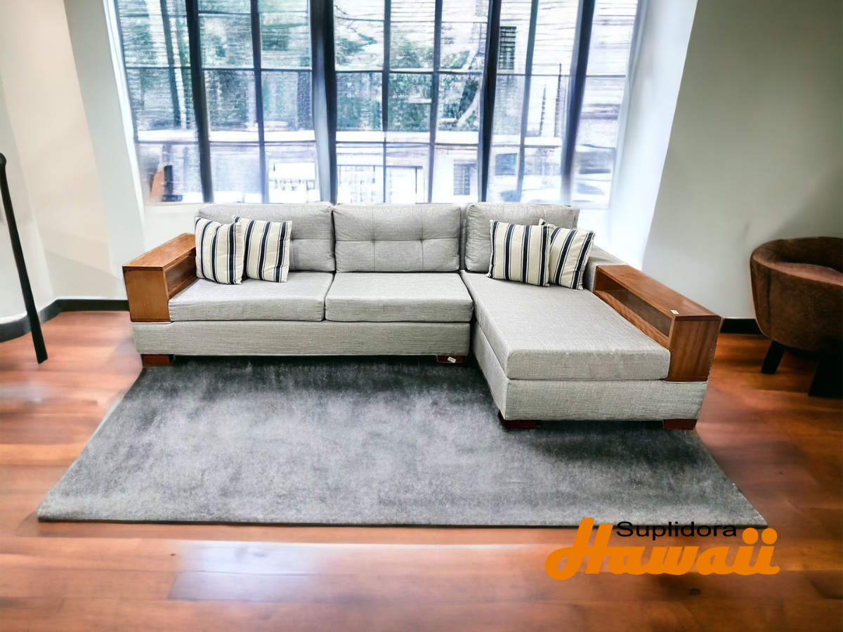 MUEBLE L VAN GOGH TAPIZ/GRIS CLARO MADERA NATURAL R.A.