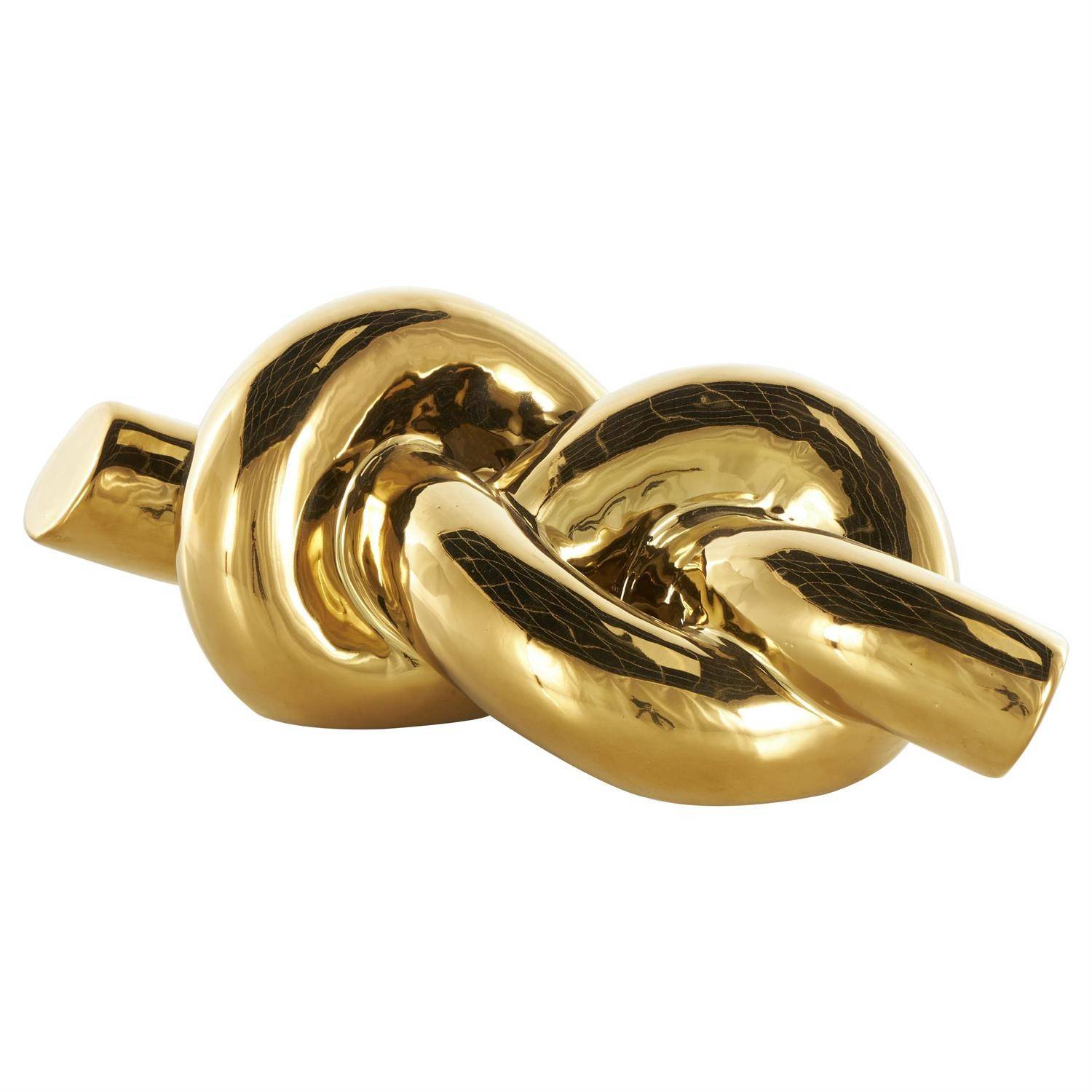 ESCULTURA NUDO DE CERAMICA DORADO 12869 12W 4H