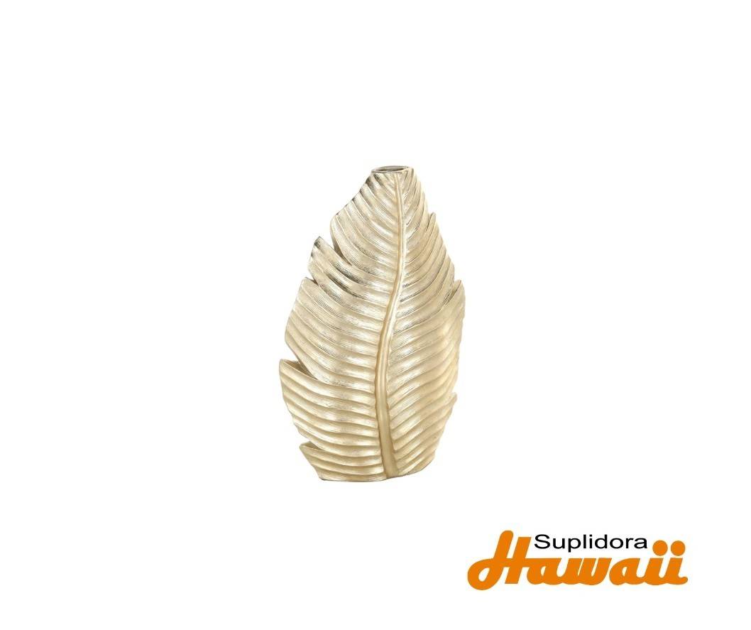 JARRON HOJA CURVA DORADA 11798 POLIPIEDRA 9W 14H