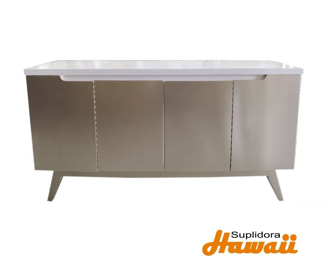 CREDENZA CONTEMPORANEA DE 4P BLANCA CON CHAMPANG
