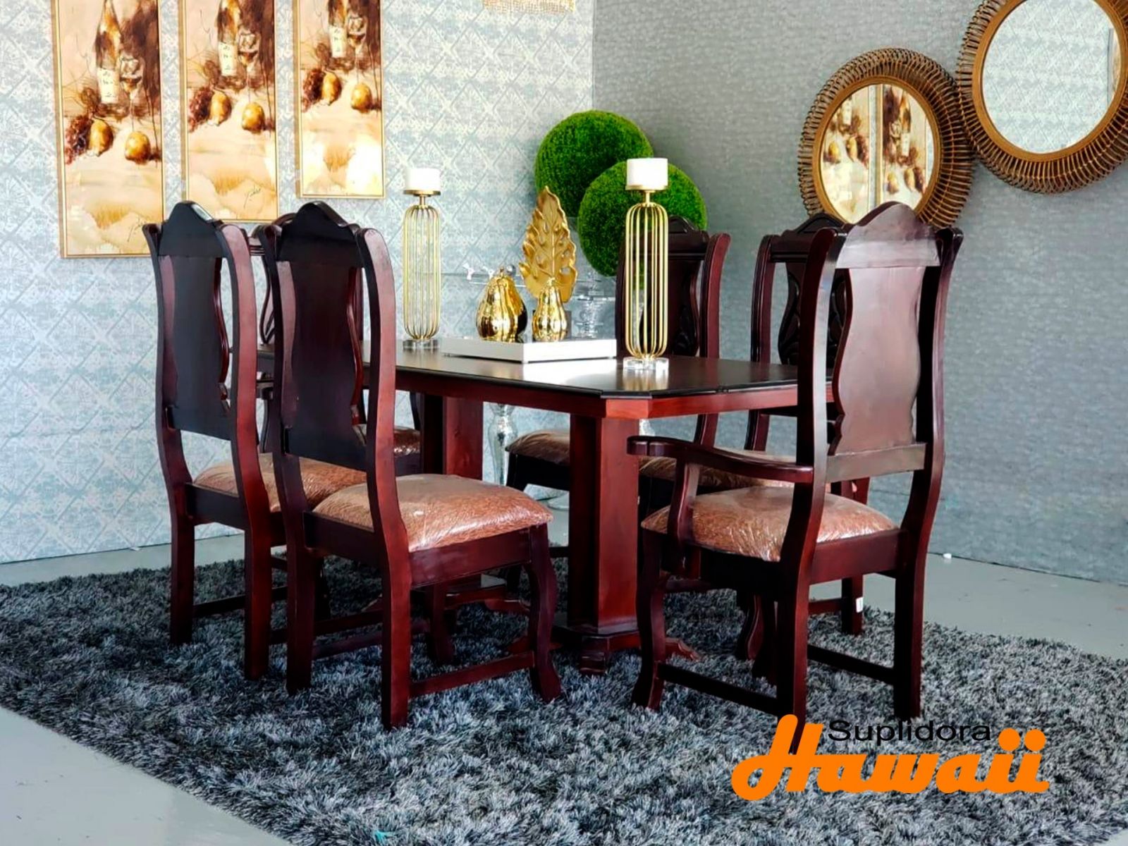 COMEDOR TALLADO T/MADERA 6/S
