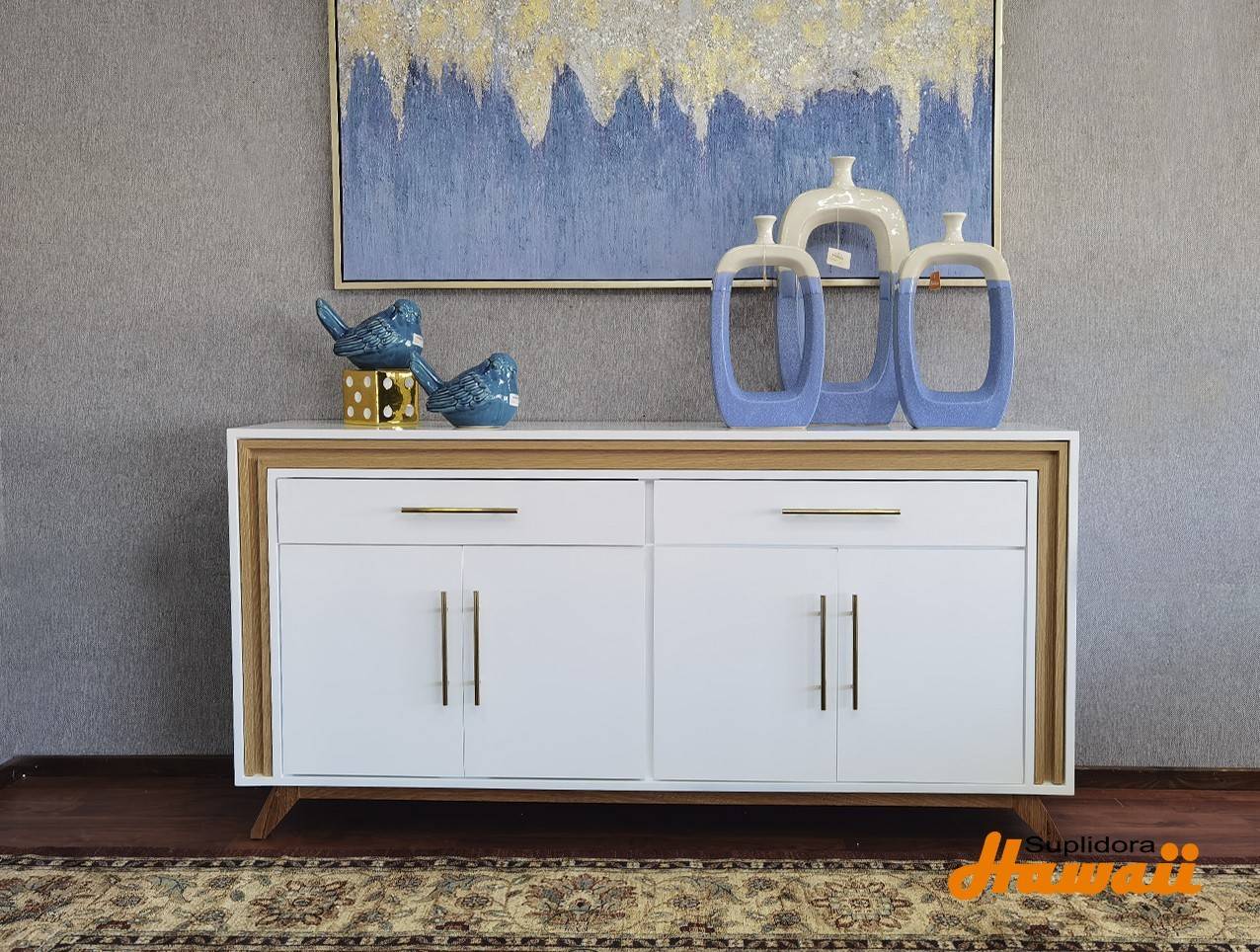 CREDENZA BLANCA CNATURAL 72 CAPLIQUE 2GAVETAS  4PUERTAS
