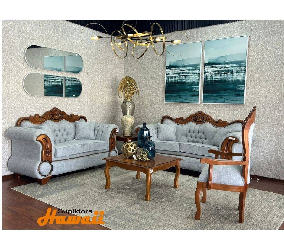 MUEBLE DE SALA HAILY 3-2-1 2/M GRIS P.M.