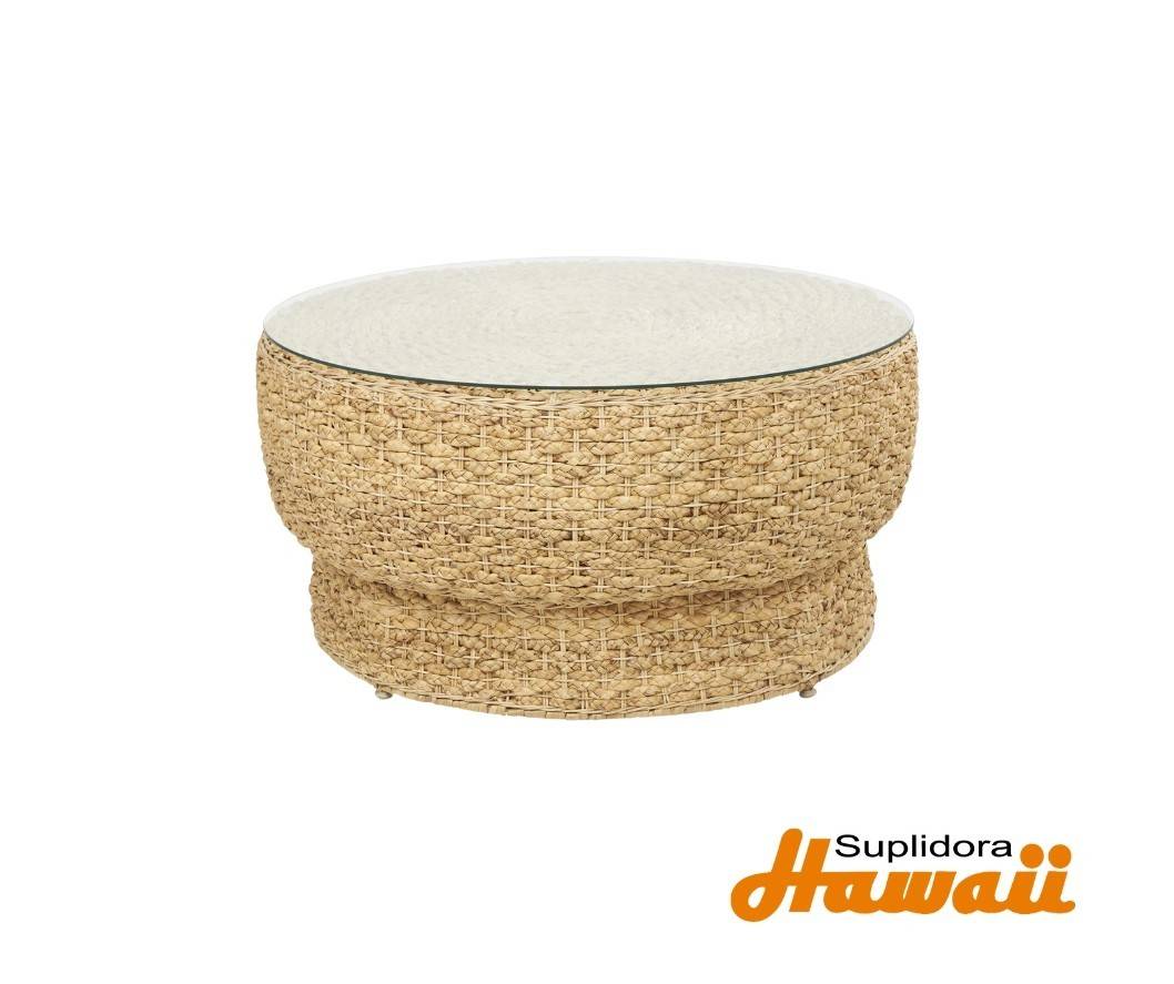 MESA DE CENTRO DE RATTAN FORMA 11567 CRONICAL T/CRISTAL