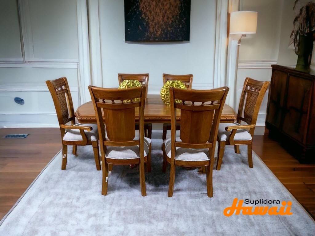 COMEDOR DULCITO C/BOLITA T/MADERA 6/S TAPIZ/GRIS