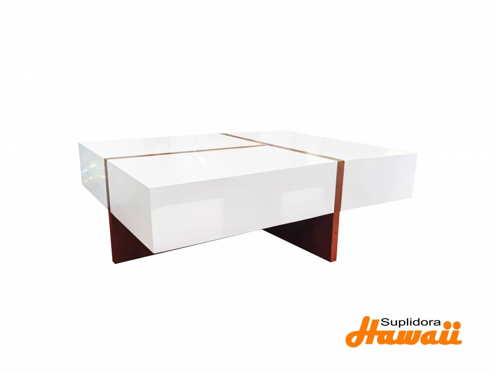 MESA DE CENTRO MILAN BLANCA C/NATURAL R.A.