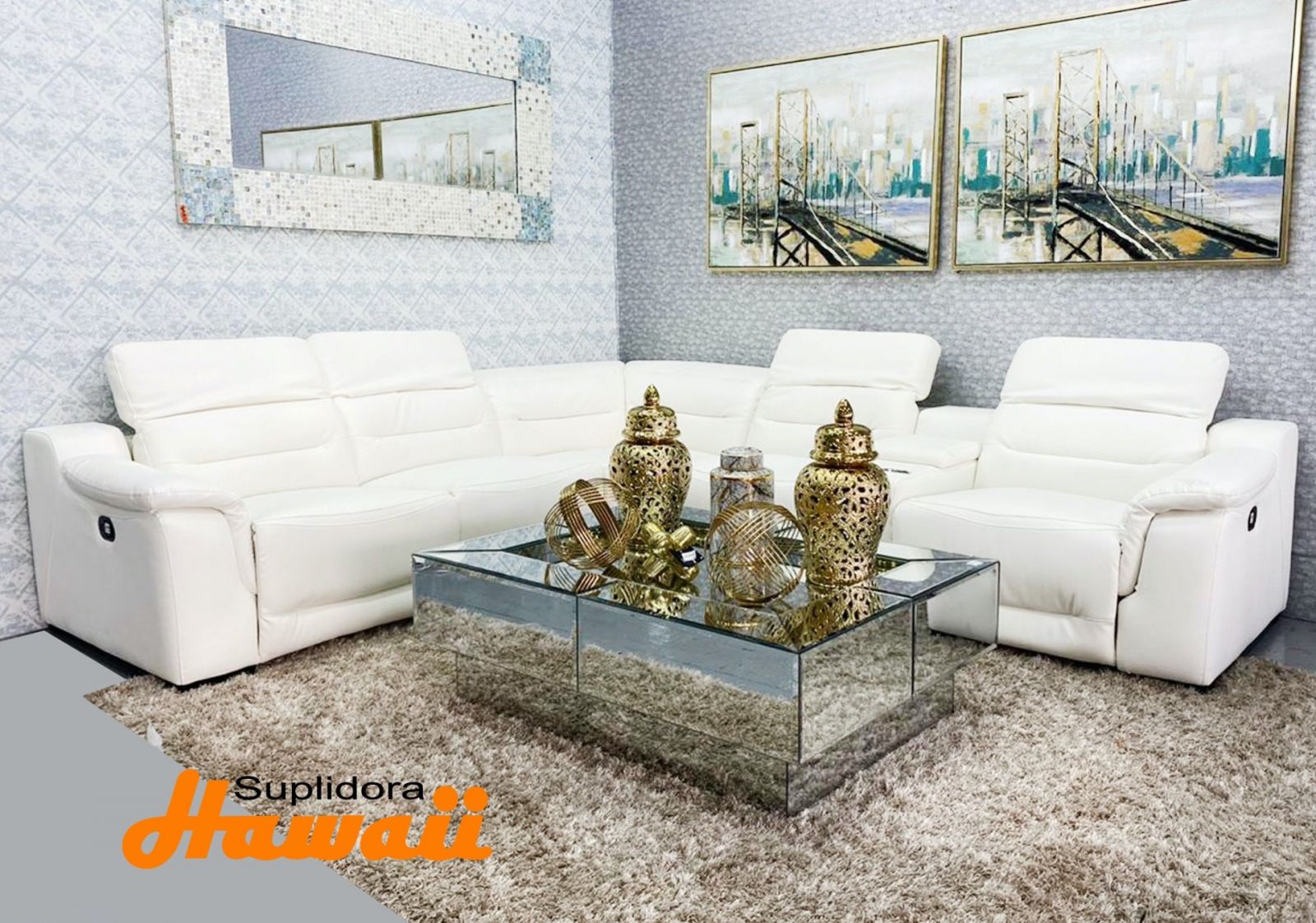 MUEBLE SECCIONAL 6 PZS R/R RT-BC9302A BLANCO