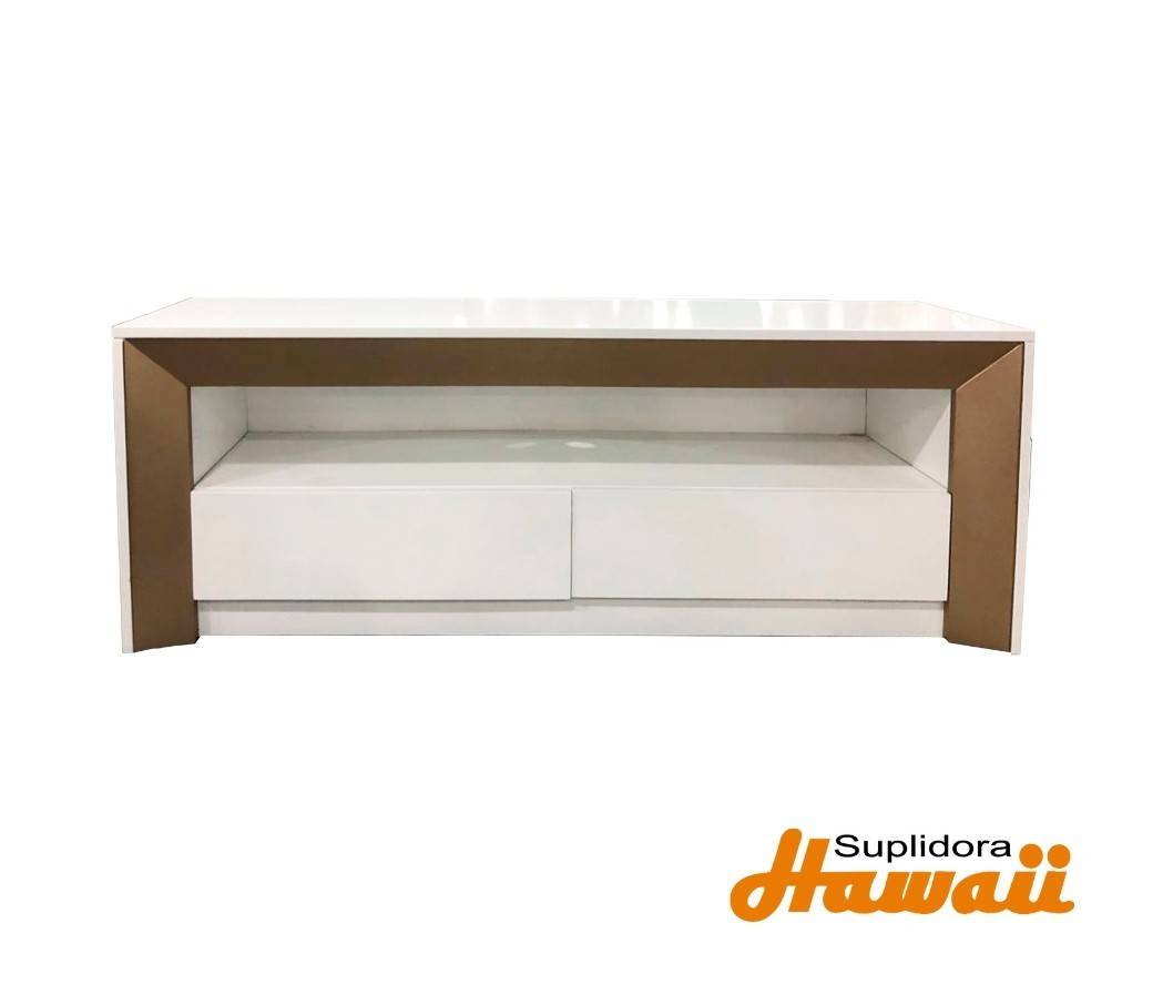 MUEBLE TV BLANCO CON DORADO 60 C/HUECO