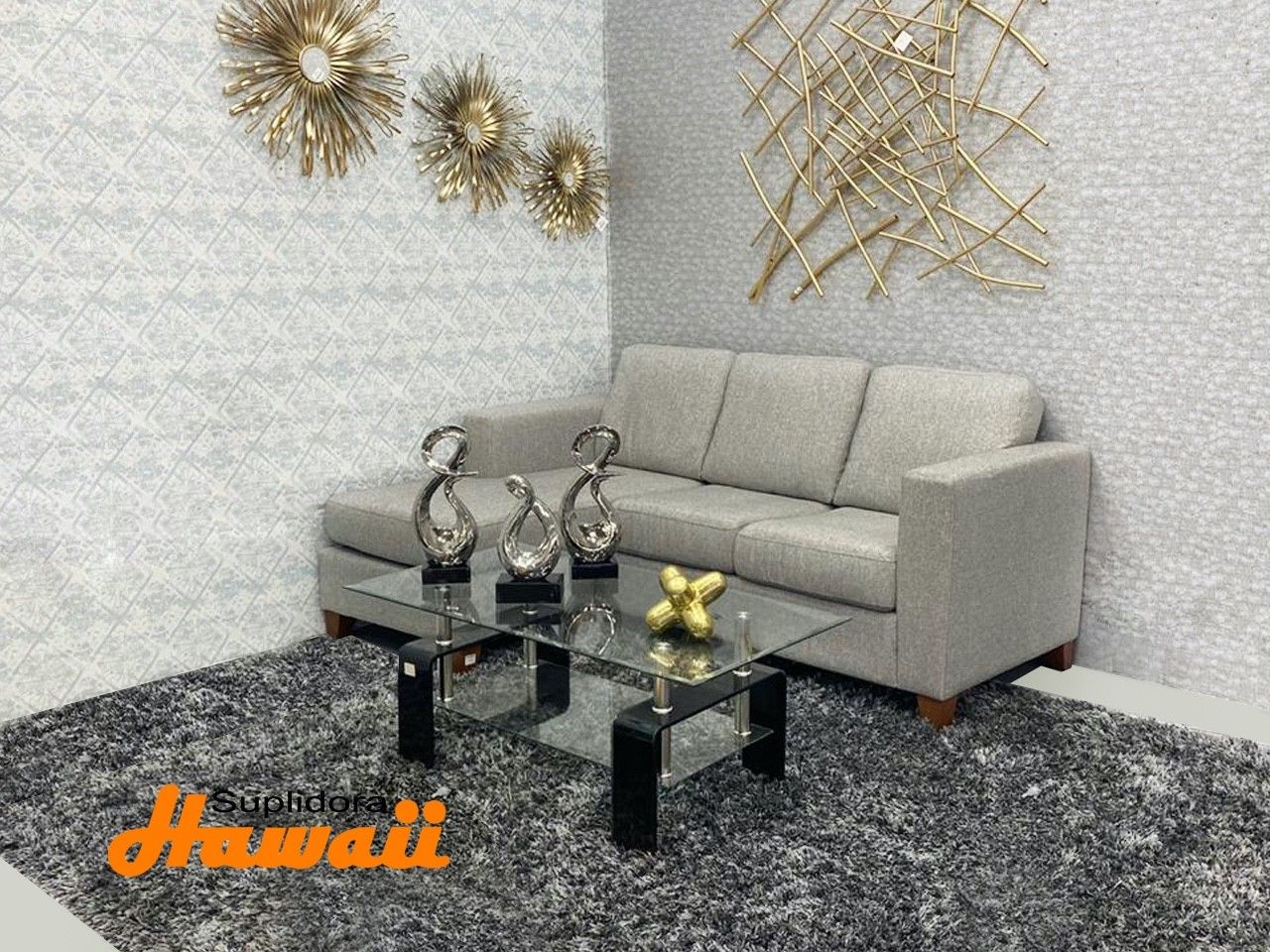 MUEBLE MISURI L S/3 1/OTOMAN TGR-L GRIS CLARO 2/PZS