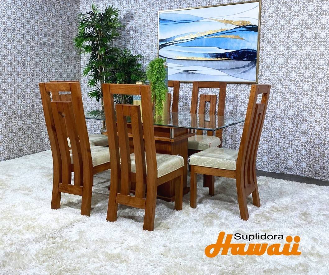 COMEDOR BC NATURAL 6/S TAPIZ/CREMA T/CRISTAL A.M.