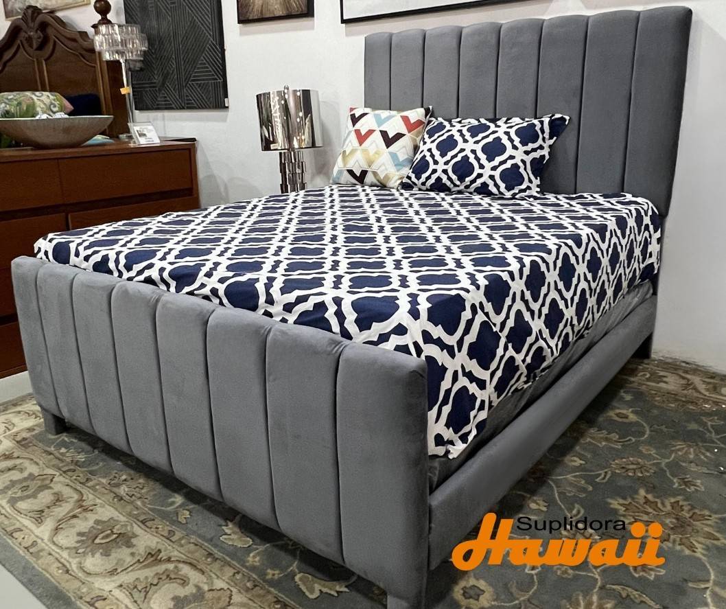 CAMA TAPIZADA MARIELSY 60 TAPIZ/GRIS OSCURO F.I