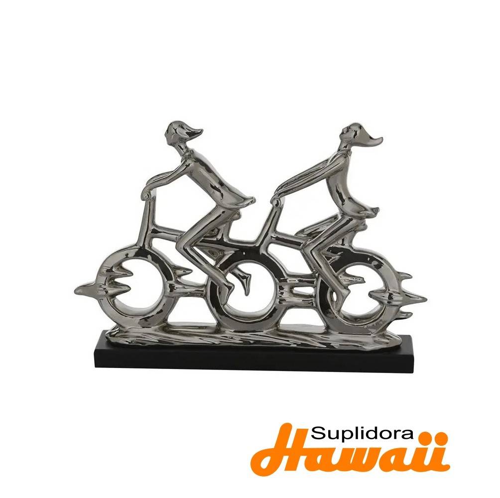ESCULT. EN BICICLETA 22425 PLATEADO 18W,13H