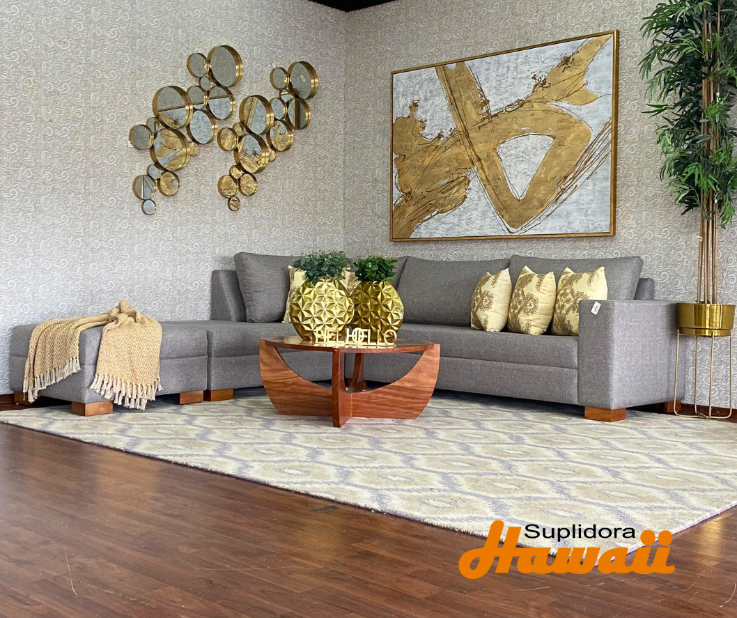 MUEBLE L MIA GRIS OSCURO 3/PZS D.R