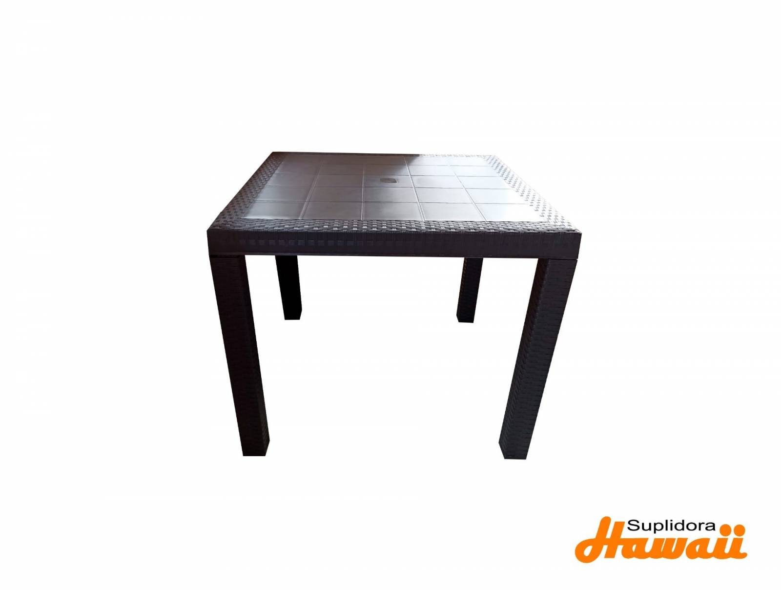 MESA PLASTICA ETERNA RATAN MARRON ACUERDO