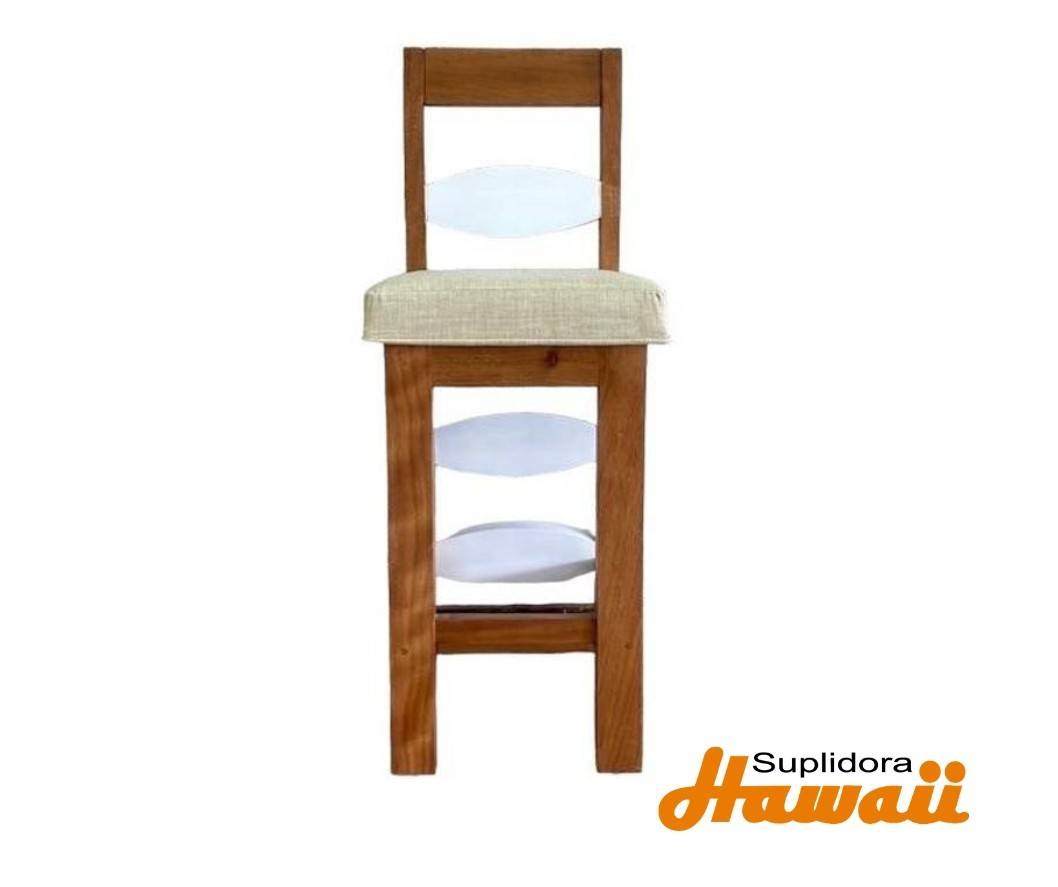 TABURETE EMMANUEL NATURAL C/BLANCO TAPIZ/CREMA A.M.